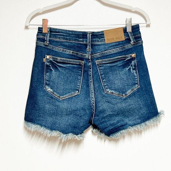 JUDY BLUE ~ High Waist Rigid Magic Fray Hem Shorts! Sz S US 1/3 28” W - Picture 6 of 10